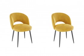 Набор стульев Моли 2 шт (жёлтый велюр/черный) в Москаленки - moskalenki.katalogmebeli.com | фото