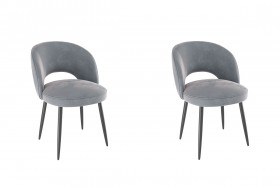 Набор стульев Моли 2 шт (серый велюр/черный) в Москаленки - moskalenki.katalogmebeli.com | фото