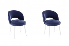 Набор стульев Моли 2 шт (синий велюр/белый) в Москаленки - moskalenki.katalogmebeli.com | фото
