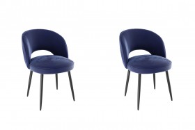 Набор стульев Моли 2 шт (синий велюр/черный) в Москаленки - moskalenki.katalogmebeli.com | фото