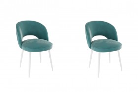 Набор стульев Моли 2 шт (зеленый велюр/белый) в Москаленки - moskalenki.katalogmebeli.com | фото