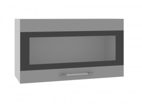 Олива ВПГСФ 800 Шкаф верхний горизонтальный со стеклом с фотопечатью высокий (Снег глянец/корпус Серый) в Москаленки - moskalenki.katalogmebeli.com | фото