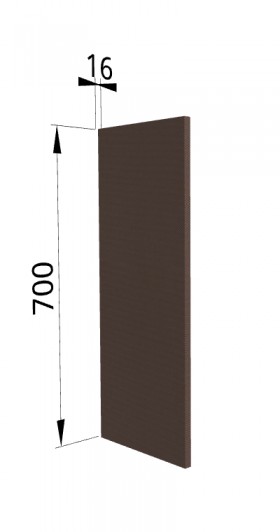Панель торцевая П Квадро (для шкафа верхнего) Шоколад кожа в Москаленки - moskalenki.katalogmebeli.com | фото