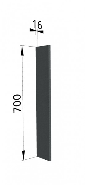 Панель торцевая ПТ 400 Квадро (для шкафа торцевого верхнего) Железо в Москаленки - moskalenki.katalogmebeli.com | фото