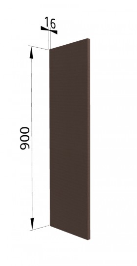 Панель торцевая ВП Квадро (для шкафа верхнего высокого) Шоколад кожа в Москаленки - moskalenki.katalogmebeli.com | фото