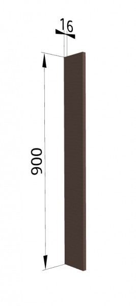 Панель торцевая ВПТ 400 Квадро (для шкафа торцевого верхнего) Шоколад кожа в Москаленки - moskalenki.katalogmebeli.com | фото