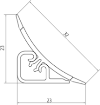 Плинтус LB-23, L=3000мм, травертин феллини в Москаленки - moskalenki.katalogmebeli.com | фото 2