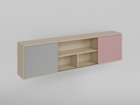 Полка между шкафами 1660 Грэйси (Розовый/Серый/корпус Клен) в Москаленки - moskalenki.katalogmebeli.com | фото