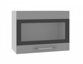 Ройс ВПГСФ 600 Шкаф верхний горизонтальный со стеклом с фотопечатью высокий (Графит софт/корпус Серый) в Москаленки - moskalenki.katalogmebeli.com | фото