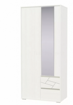 Шкаф 2-х дверный с ящиками Аделина 1000 Рамух белый в Москаленки - moskalenki.katalogmebeli.com | фото