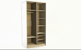 Шкаф 2-х створчатый с ящиками Бэлла (Выбеленное дерево/Белый) в Москаленки - moskalenki.katalogmebeli.com | фото 3