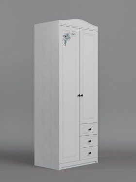 Шкаф 2-х створчатый с ящиками Бэлла (Выбеленное дерево/Белый) в Москаленки - moskalenki.katalogmebeli.com | фото 1