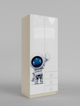 Шкаф 2-х створчатый с ящиками Санни (Белый/корпус Клен) в Москаленки - moskalenki.katalogmebeli.com | фото