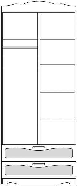 Шкаф 2-х створчатый с ящиками серии Иллюзия 33 сиреневый в Москаленки - moskalenki.katalogmebeli.com | фото 4