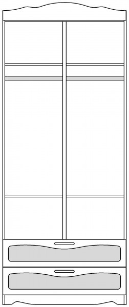 Шкаф 2-х створчатый с ящиками серии Иллюзия 67 Светло-фиолетовый в Москаленки - moskalenki.katalogmebeli.com | фото 5