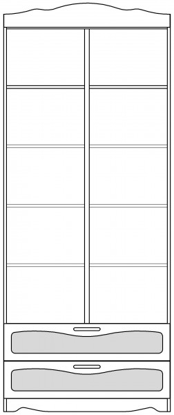 Шкаф 2-х створчатый с ящиками серии Иллюзия 99 Серый в Москаленки - moskalenki.katalogmebeli.com | фото 3