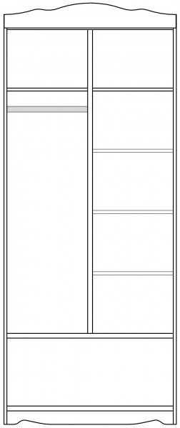 Шкаф 2-х створчатый серии Иллюзия 33 Сиреневый в Москаленки - moskalenki.katalogmebeli.com | фото 4