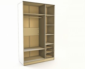 Шкаф 3-х створчатый с ящиками Эппл (Зеленый/Белый/корпус Клен) в Москаленки - moskalenki.katalogmebeli.com | фото 3