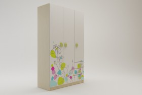Шкаф 3-х створчатый с ящиками Флёр (Белый/корпус Клен) в Москаленки - moskalenki.katalogmebeli.com | фото 1