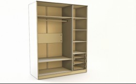 Шкаф 3-х створчатый с ящиками Флёр (Белый/корпус Клен) в Москаленки - moskalenki.katalogmebeli.com | фото 2