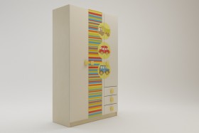 Шкаф 3-х створчатый с ящиками Клаксон (Бежевый/корпус Клен) в Москаленки - moskalenki.katalogmebeli.com | фото 1