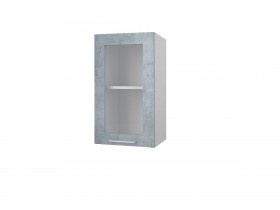 Шкаф 40 с витриной Лофт (Камень Оленна/Белый) в Москаленки - moskalenki.katalogmebeli.com | фото