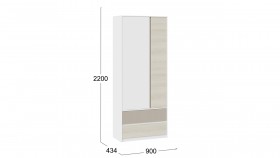 Шкаф для одежды комбинированный «Сканди» Дуб Гарден/Белый/Глиняный серый в Москаленки - moskalenki.katalogmebeli.com | фото 4