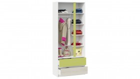 Шкаф для одежды комбинированный «Сканди» Дуб Гарден/Белый/Зеленый в Москаленки - moskalenki.katalogmebeli.com | фото 4
