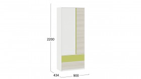 Шкаф для одежды комбинированный «Сканди» Дуб Гарден/Белый/Зеленый в Москаленки - moskalenki.katalogmebeli.com | фото 5