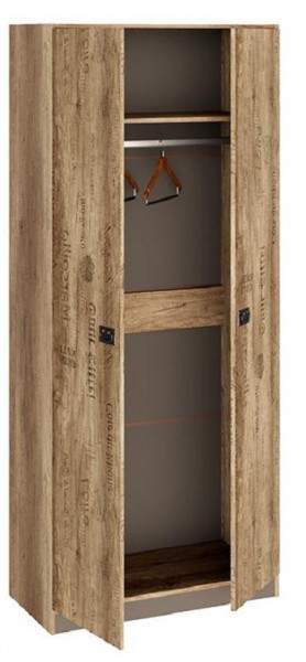 Шкаф для одежды «Пилигрим» (Дуб Каньон светлый, Фон серый) в Москаленки - moskalenki.katalogmebeli.com | фото 2