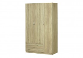 Шкаф для платья и белья 3-х дверный без зеркала Дуб Сонома в Москаленки - moskalenki.katalogmebeli.com | фото