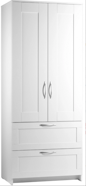 Шкаф двухдверный Сириус с 2 ящиками белый в Москаленки - moskalenki.katalogmebeli.com | фото
