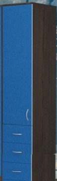 Шкаф-пенал №2 (закрытый) Бодего темный/Голубой в Москаленки - moskalenki.katalogmebeli.com | фото
