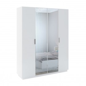 Шкаф с зер. 4 двери М22 Спальня Тиффани (белый текстурный) в Москаленки - moskalenki.katalogmebeli.com | фото 1