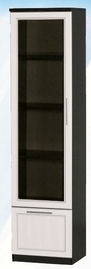 Шкаф средний с ящиком и стеклодверью ДЛЯ ГОСТИНОЙ ШСЯС-450 Венге/Дуб выбеленный в Москаленки - moskalenki.katalogmebeli.com | фото 1