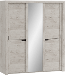 Шкаф трехдверный Соренто с раздвижными дверями Дуб бонифаций/Кофе структурный матовый в Москаленки - moskalenki.katalogmebeli.com | фото 1