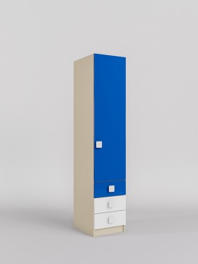 Шкаф угловой (секция с ящиками) Скай люкс (Синий/Белый/корпус Клен) в Москаленки - moskalenki.katalogmebeli.com | фото
