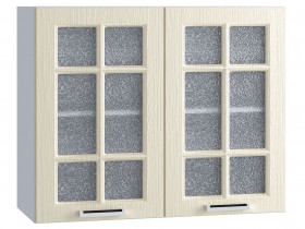 Шкаф верхний со стеклом 800, ШВС 800 (Клен кремовый/корпус белый) в Москаленки - moskalenki.katalogmebeli.com | фото