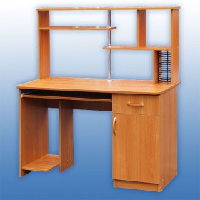 Компьютерный стол 1 с надстройкой (Венге/Дуб выбеленный) в Москаленки - moskalenki.katalogmebeli.com | фото 3