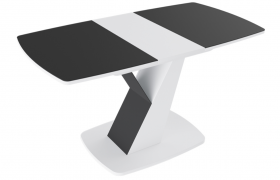 Стол обеденный «Гарда» Тип 1 (Белый/Стекло матовое черный графит) в Москаленки - moskalenki.katalogmebeli.com | фото 5