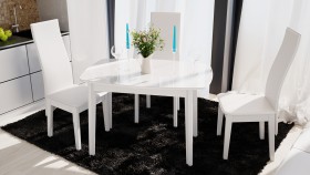 Стол обеденный «Портофино» (Белый глянец/Стекло белое) в Москаленки - moskalenki.katalogmebeli.com | фото 2