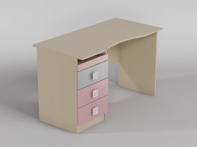 Стол (столешница с выемкой) Грэйси (Розовый/Серый/корпус Клен) в Москаленки - moskalenki.katalogmebeli.com | фото