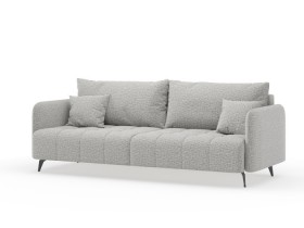 Валериан диван трёхместный прямой Светло-серый, ткань RICO FLEX 108 в Москаленки - moskalenki.katalogmebeli.com | фото 1
