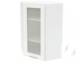 Угловой шкаф со стеклом Валерия-М ШВУС-599 (Белый глянец/Белый/верхний/высокий) в Москаленки - moskalenki.katalogmebeli.com | фото